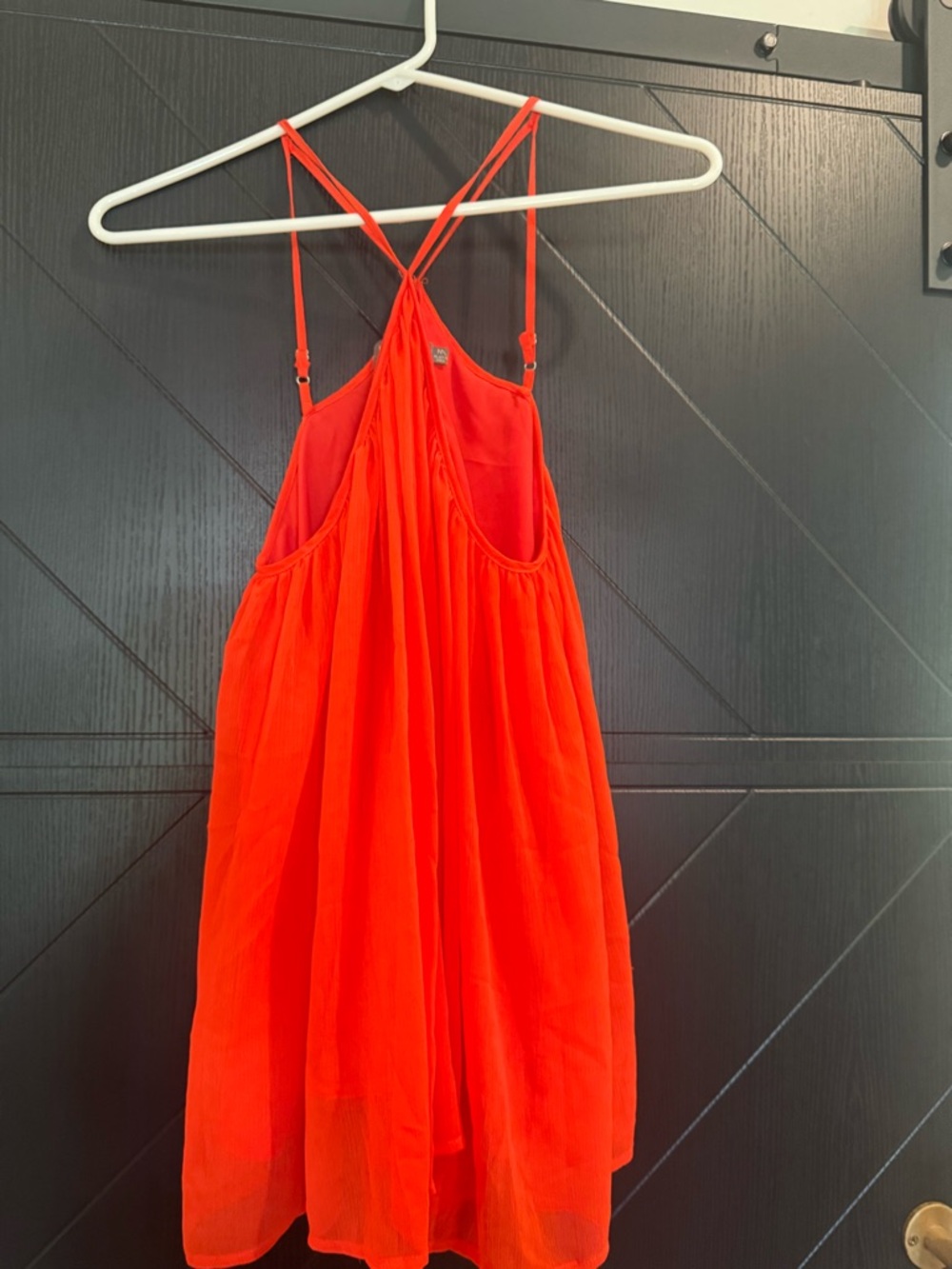 E.SSUE Vibrant Orange Spaghetti-Strap Blouse Size Medium